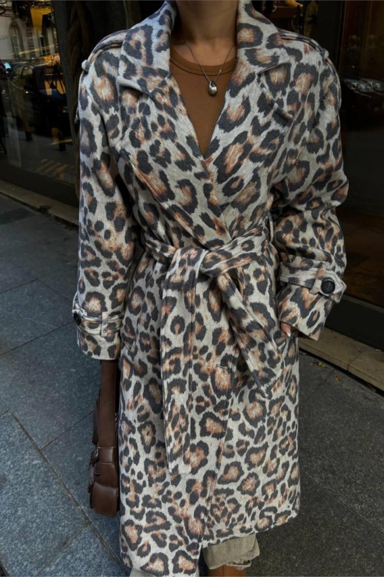 Leopard Coat - Beige - Brand: Ello - Women & Kids, Baby Clothes Wholesale - TheBS Women
