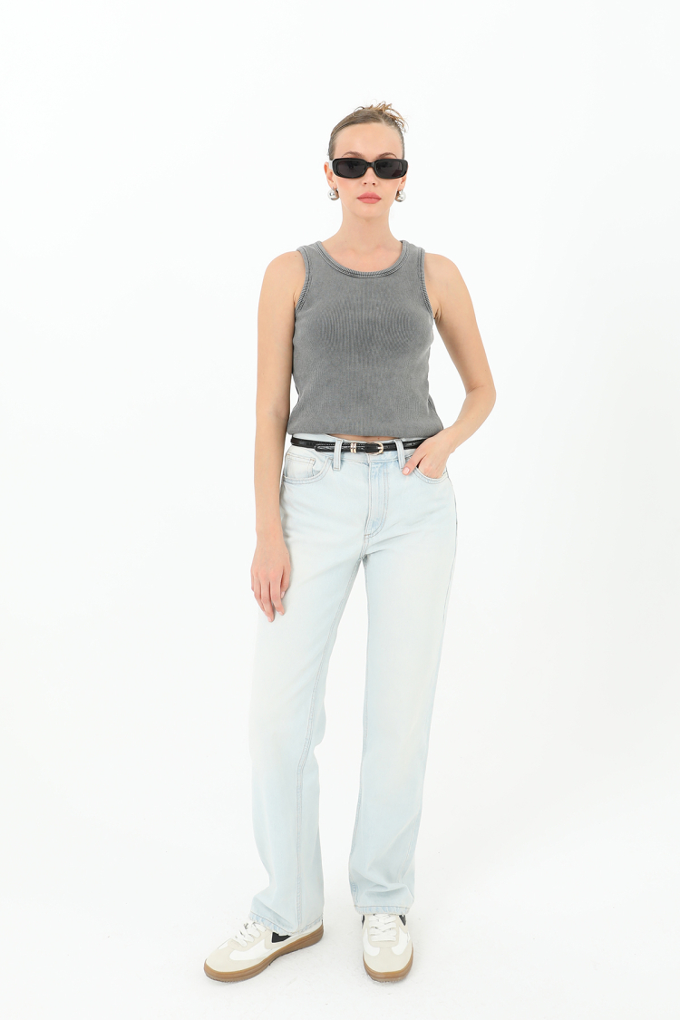 Washed Ribana Blouse - Anthracite - Brand: SOUL - Women & Kids, Baby Clothes Wholesale - TheBS Women