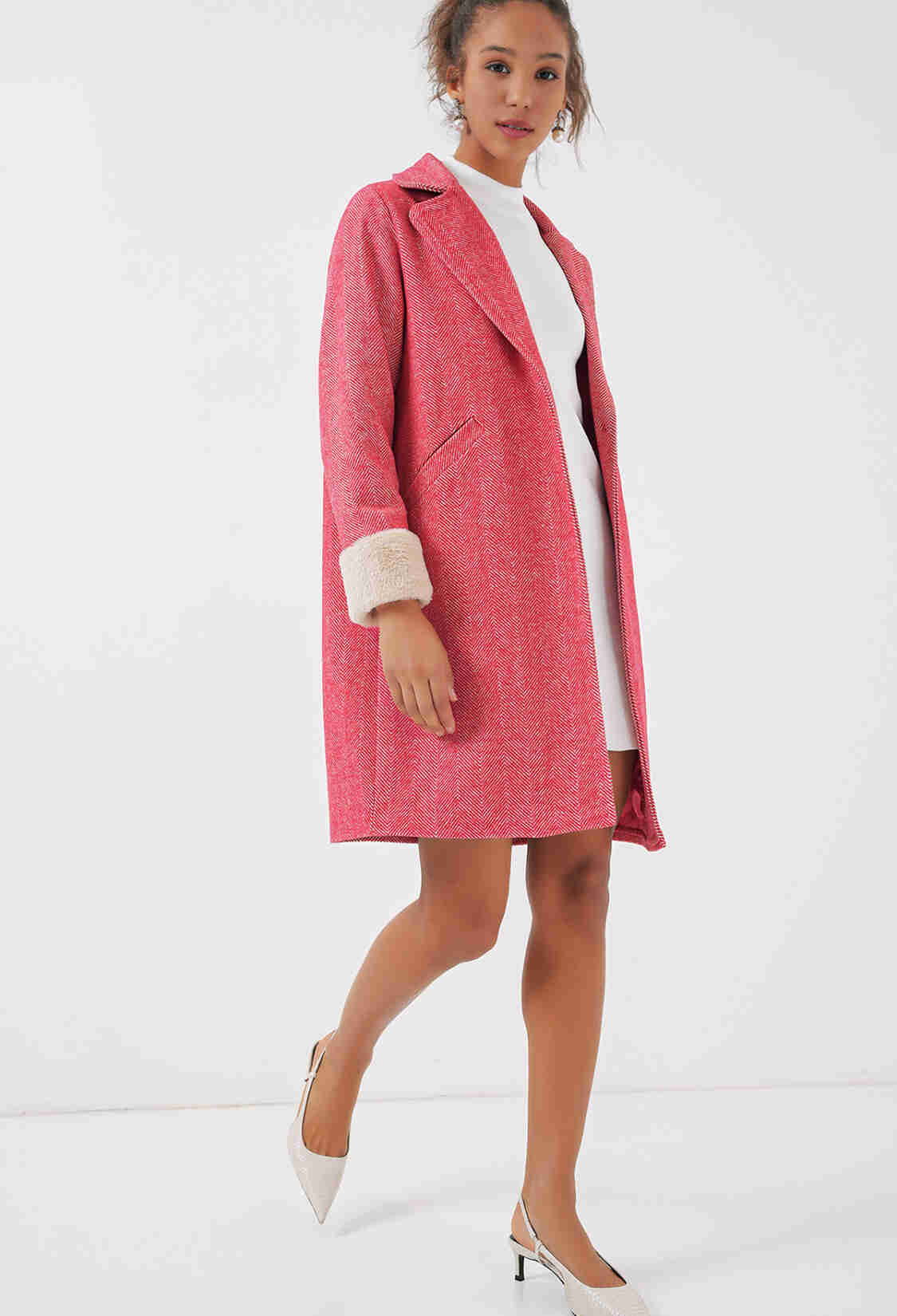 Herringbone Cashmere Coat - Dark - Brand: Bigdart - Women & Kids, Baby Clothes Wholesale - TheBS Women