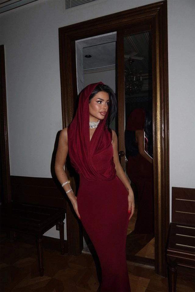 Burgundy Basic Long Dress - Brand: EYYO ATELIER - Women & Kids, Baby Clothes Wholesale - TheBS Women