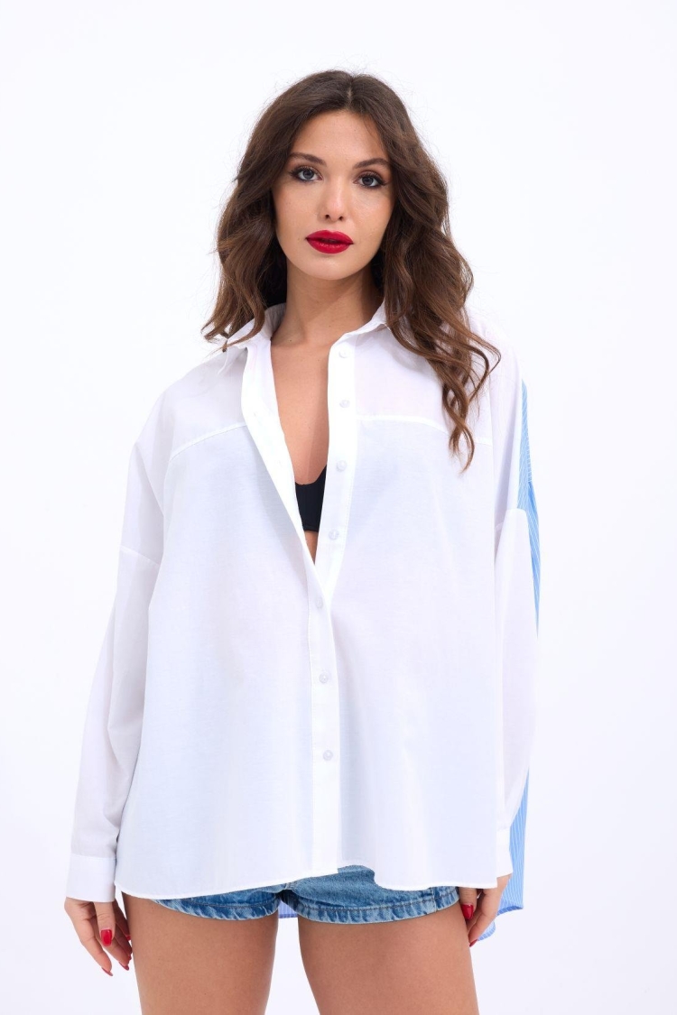 Striped Shirt - Multicolor - Brand: Fame - Women & Kids, Baby Clothes Wholesale - TheBS Women
