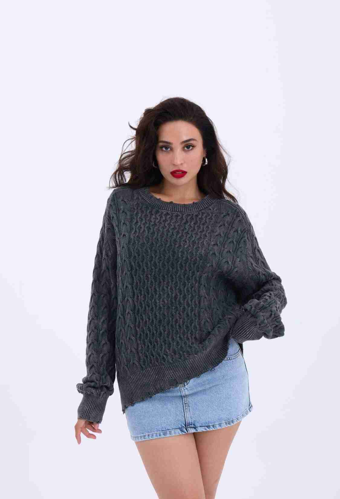 Knitwear Casual Hair Knitted Sweater - Brand: Fame - Women & Kids, Baby Clothes Wholesale - TheBS Women