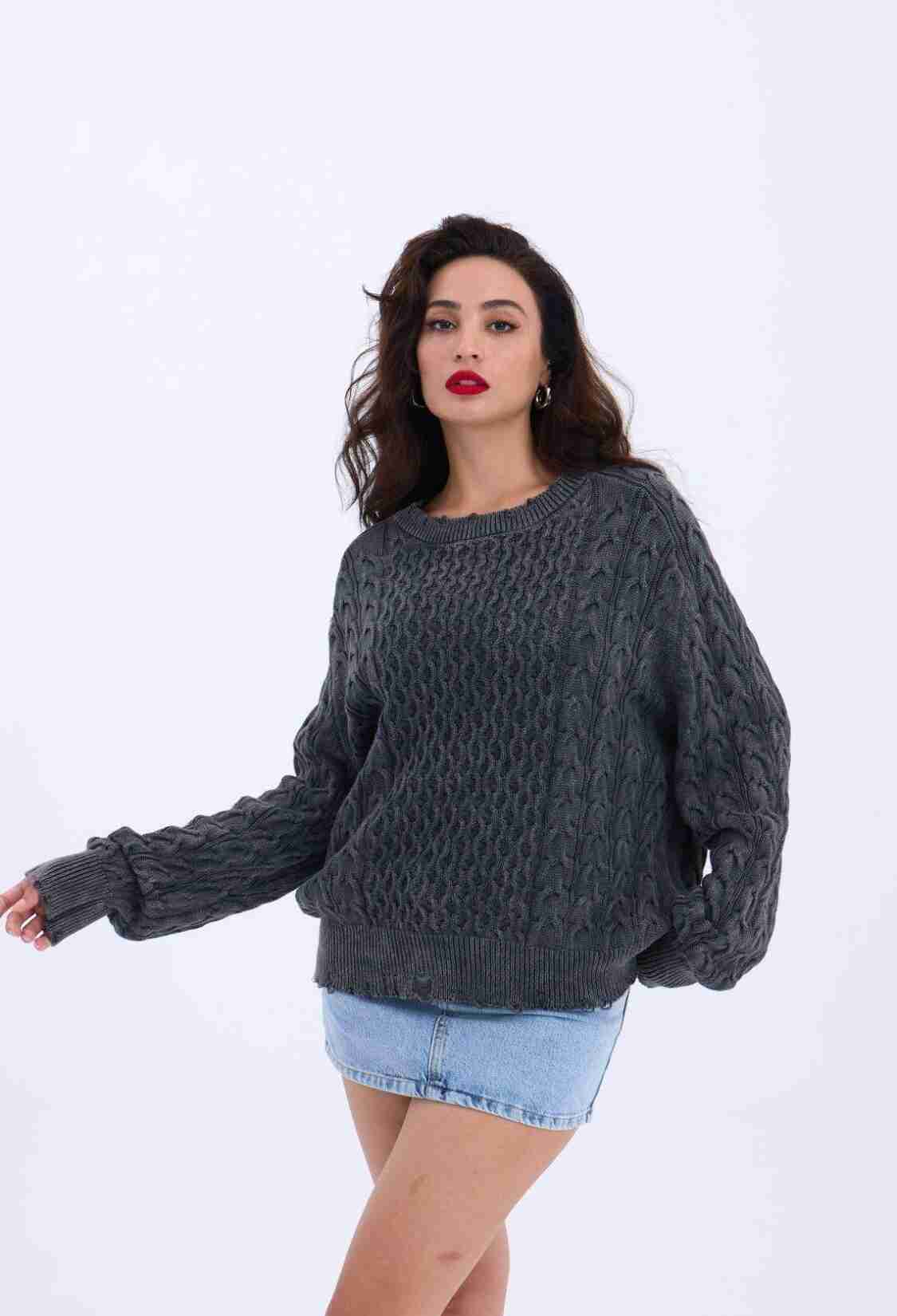 Knitwear Casual Hair Knitted Sweater - Brand: Fame - Women & Kids, Baby Clothes Wholesale - TheBS Women