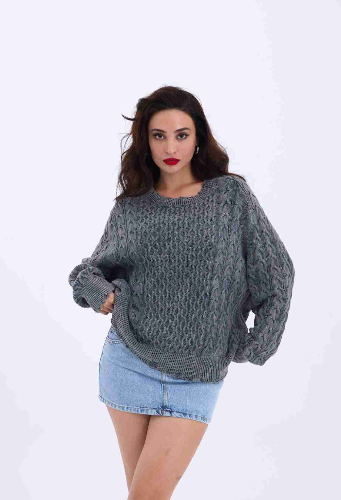 Knitwear Casual Hair Knitted Sweater - Brand: Fame - Women & Kids, Baby Clothes Wholesale - TheBS Women
