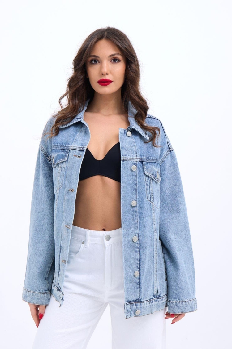 Denim Jacket - Blue - Brand: Fame - Women & Kids, Baby Clothes Wholesale - TheBS Women