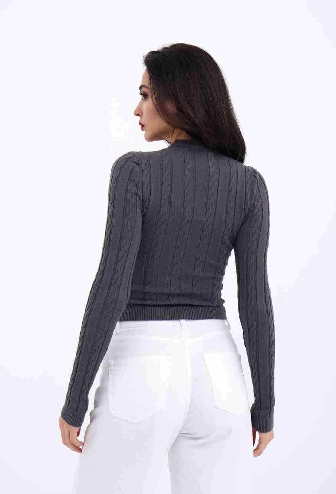 Knitwear Hair Knit Crop Sweater - Brand: Fame - Women & Kids, Baby Clothes Wholesale - TheBS Women