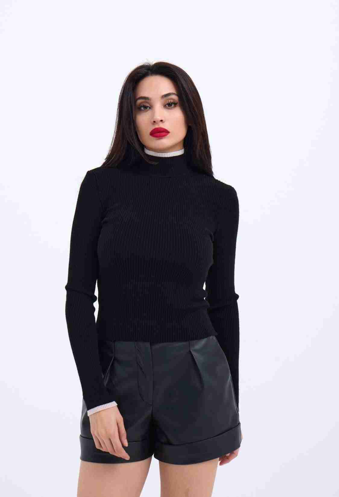Knitted Fisherman's Ribbed Sweater -- Ecru - Brand: Fame - Women & Kids, Baby Clothes Wholesale - TheBS Women
