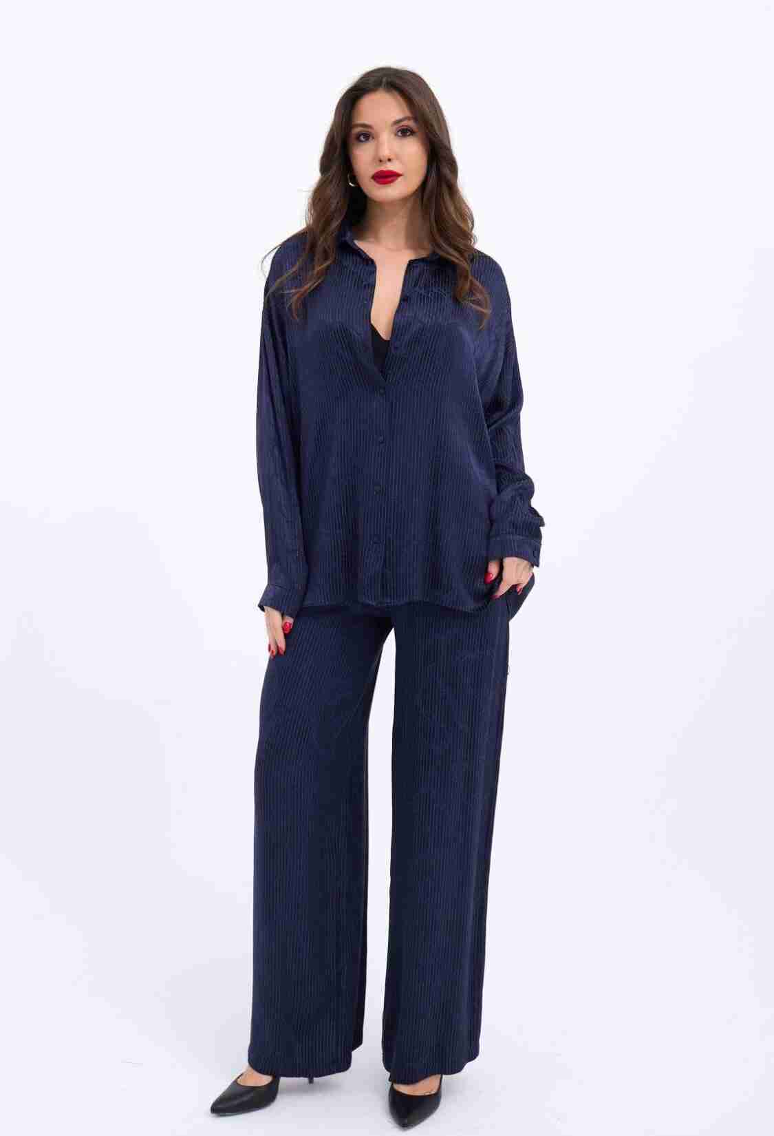 Suit With Shirt And Pants - Navy - Brand: Fame - Women & Kids, Baby Clothes Wholesale - TheBS Women