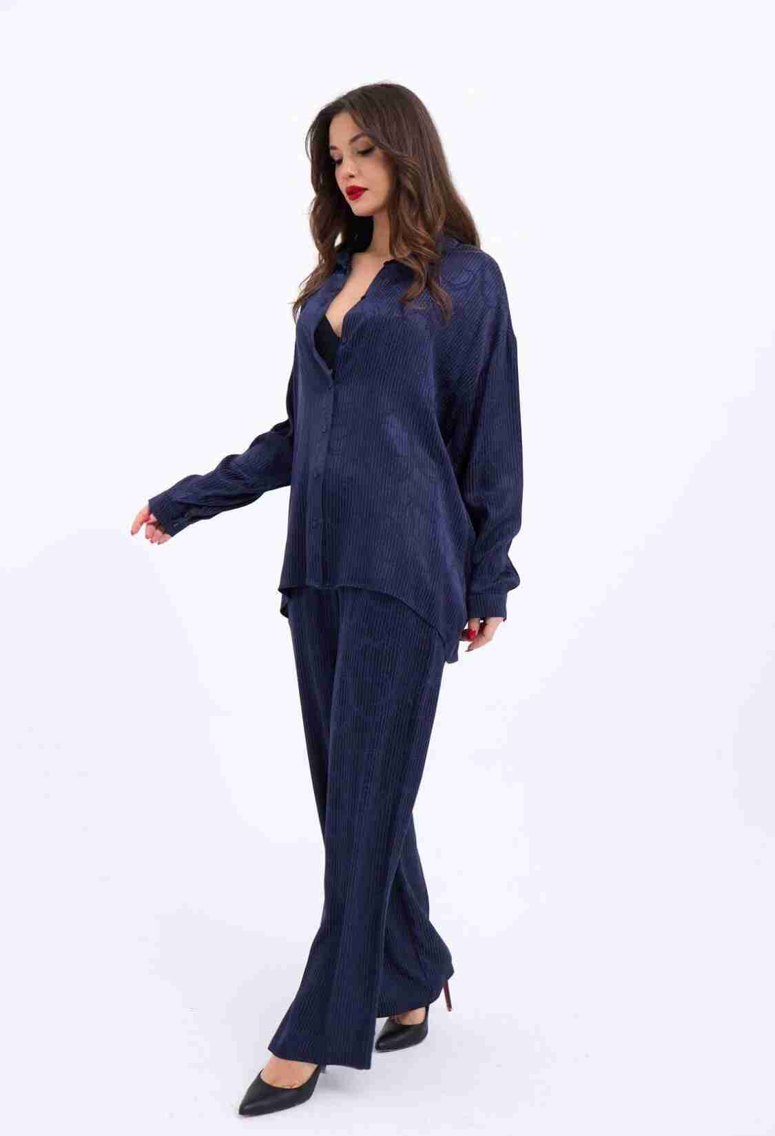 Suit With Shirt And Pants - Navy - Brand: Fame - Women & Kids, Baby Clothes Wholesale - TheBS Women