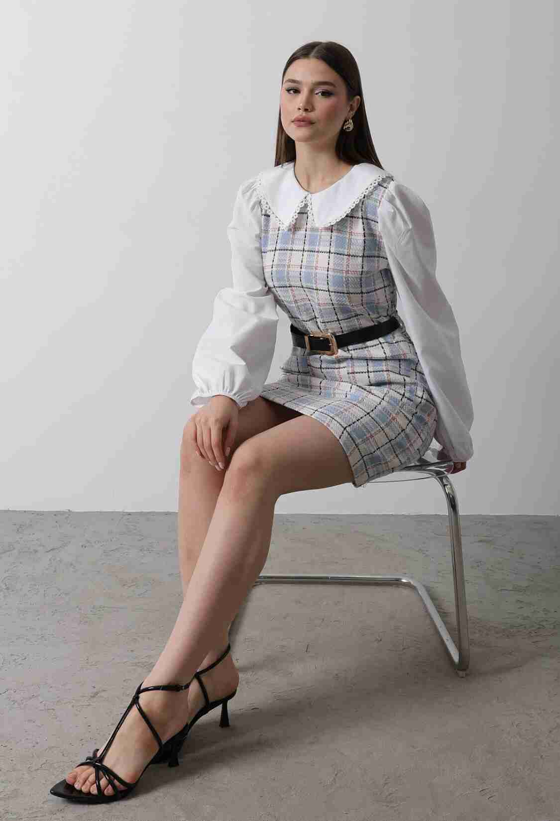Plaid Shirt Detail Dress - - Brand: Reyon - Women & Kids, Baby Clothes Wholesale - TheBS Women