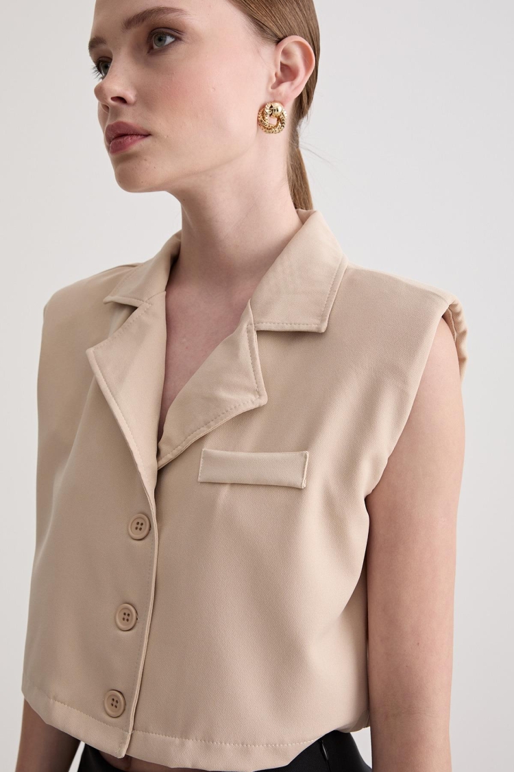 Vest With Padding Detail On Shoulders - Brand: Levure - Women & Kids, Baby Clothes Wholesale - TheBS Women