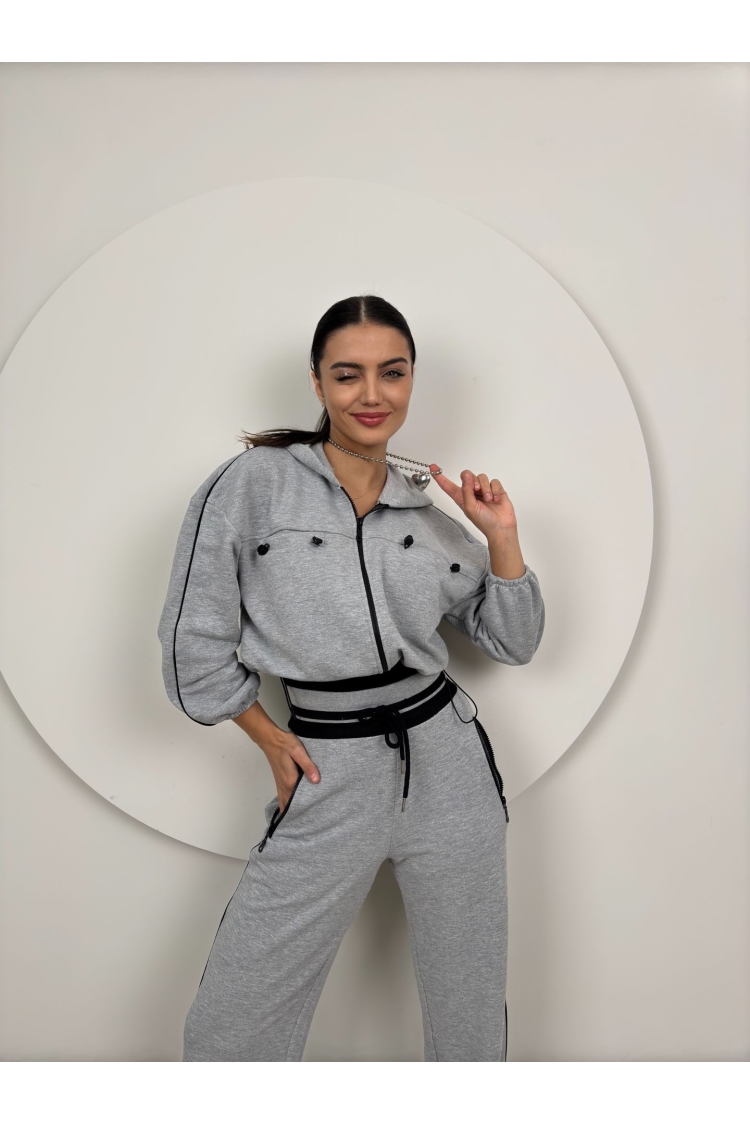 Knitwear Belt Detailed Tracksuit Set - Brand: Miss Janell - Women & Kids, Baby Clothes Wholesale - TheBS Women