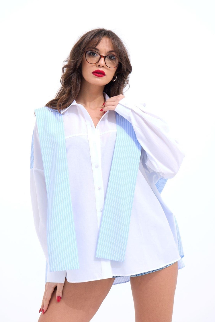 Striped Shirt - Multicolor - Brand: Fame - Women & Kids, Baby Clothes Wholesale - TheBS Women