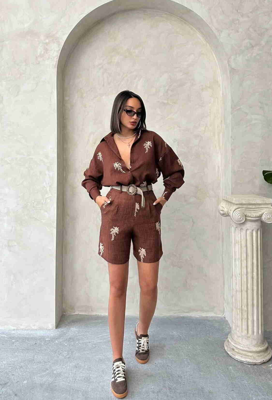Embroidered Linen Shorts - Brand: Topshow - Women & Kids, Baby Clothes Wholesale - TheBS Women
