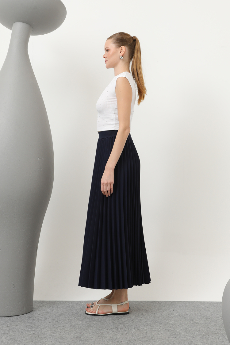 Pleated Skirt - Navy - Brand: Puane - Women & Kids, Baby Clothes Wholesale - TheBS Women