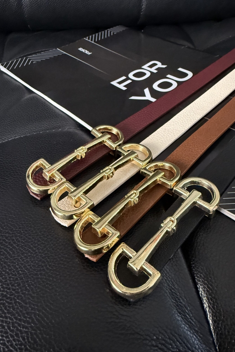Slim Women's Belt With Long Gold Buckle - Brand: Fiori - Women & Kids, Baby Clothes Wholesale - TheBS Women