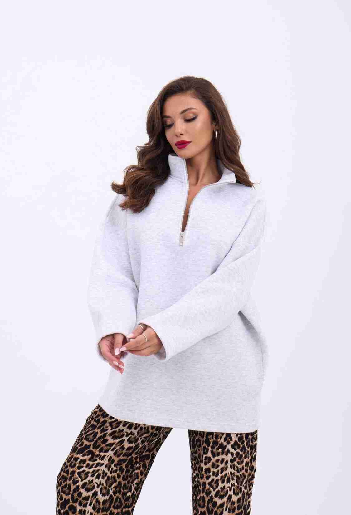 Sweatshirt - Snow Melange - Brand: Fame - Women & Kids, Baby Clothes Wholesale - TheBS Women