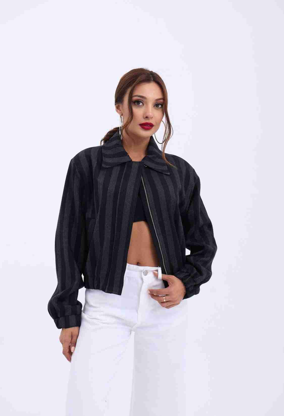 Jacket - Gray & Black - Brand: Fame - Women & Kids, Baby Clothes Wholesale - TheBS Women