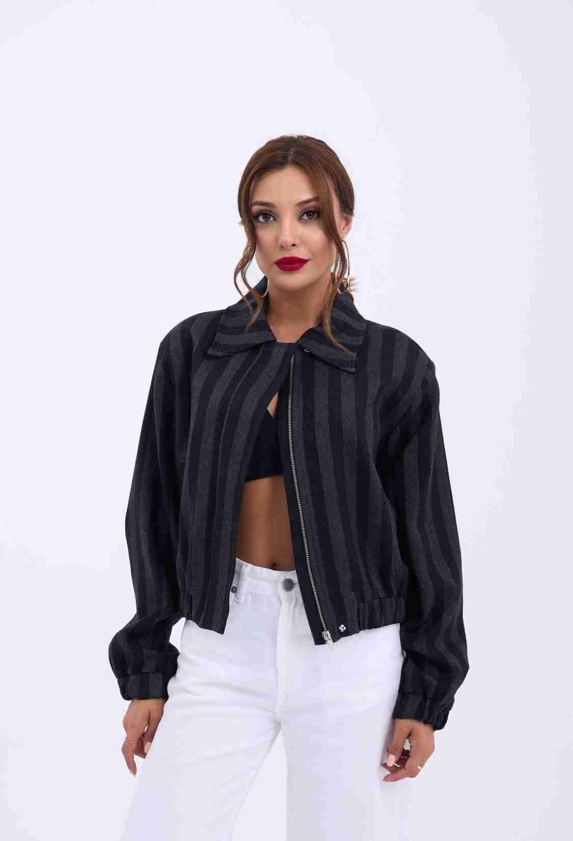 Jacket - Gray & Black - Brand: Fame - Women & Kids, Baby Clothes Wholesale - TheBS Women
