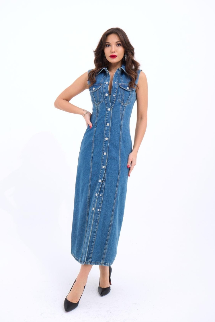 Jeans Dress - Blue - Brand: Fame - Women & Kids, Baby Clothes Wholesale - TheBS Women