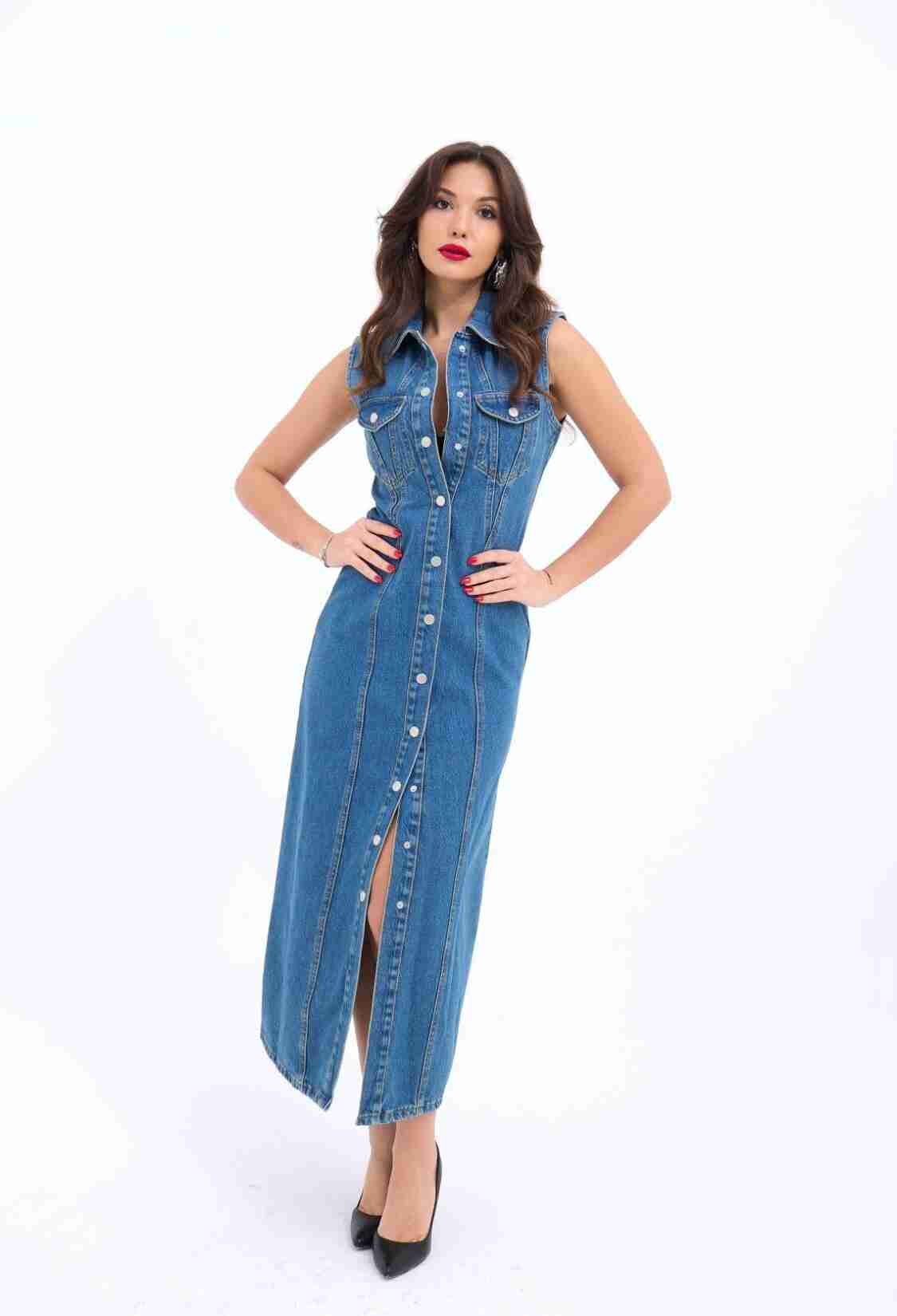 Jeans Dress - Blue - Brand: Fame - Women & Kids, Baby Clothes Wholesale - TheBS Women