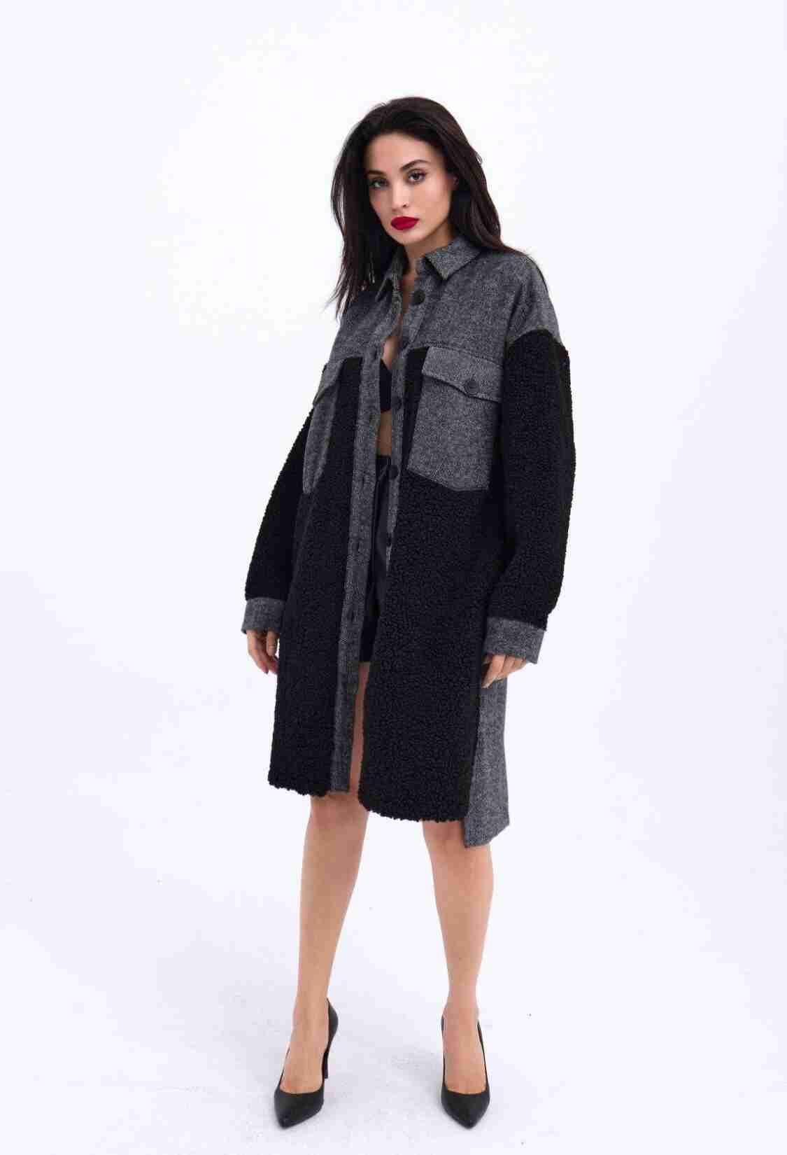 Long Shirt - Anthracite - Brand: Fame - Women & Kids, Baby Clothes Wholesale - TheBS Women
