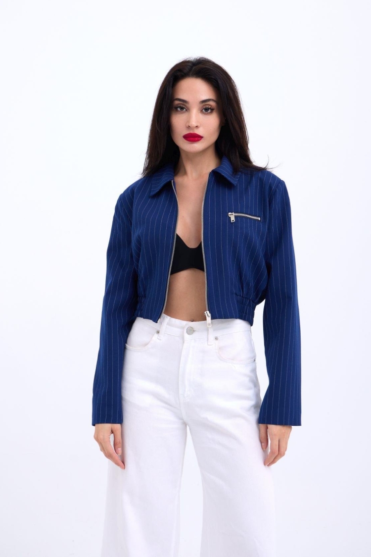 Jacket - Navy Blue - Brand: Fame - Women & Kids, Baby Clothes Wholesale - TheBS Women