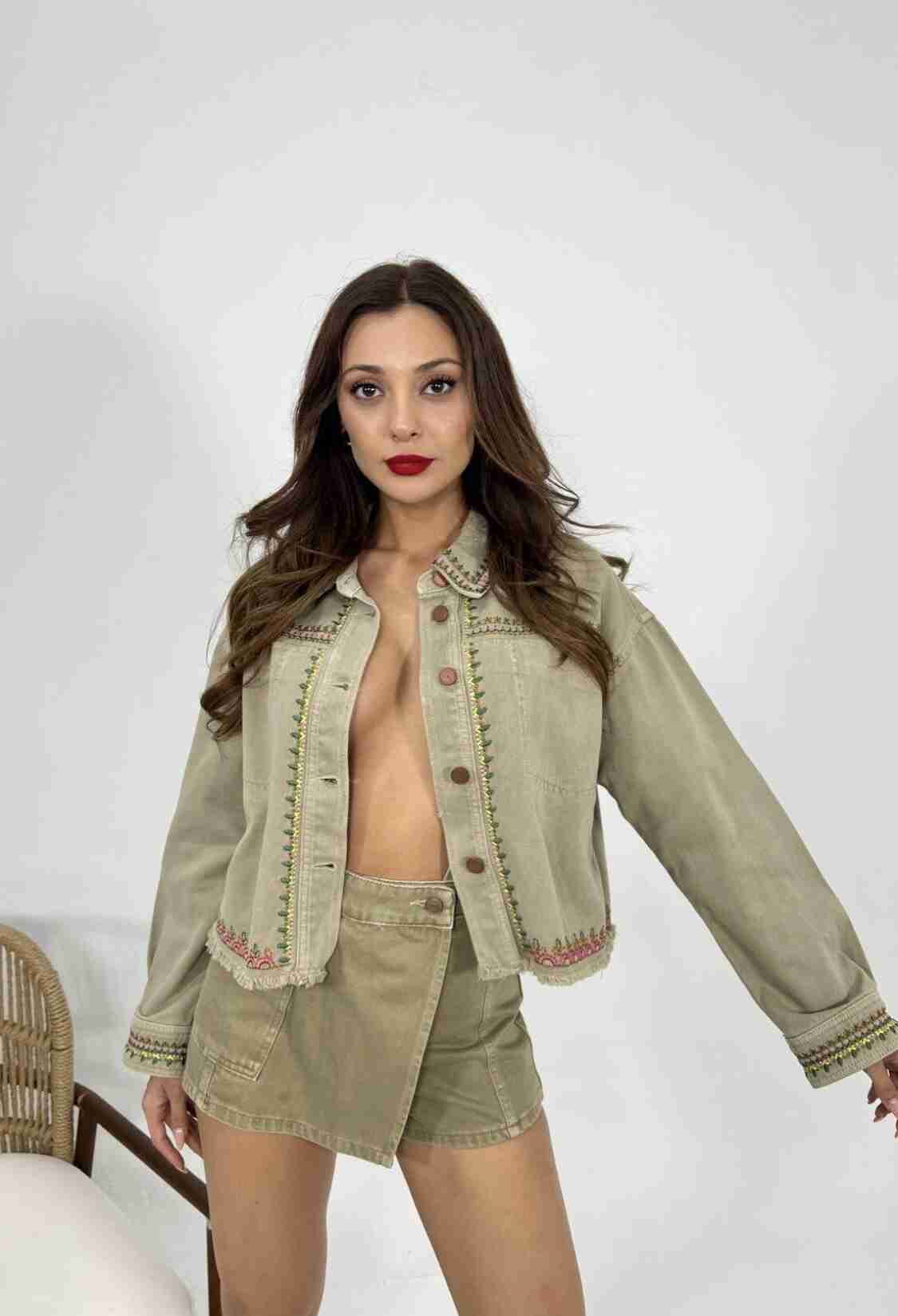 Jacket - Khaki - Brand: Fame - Women & Kids, Baby Clothes Wholesale - TheBS Women