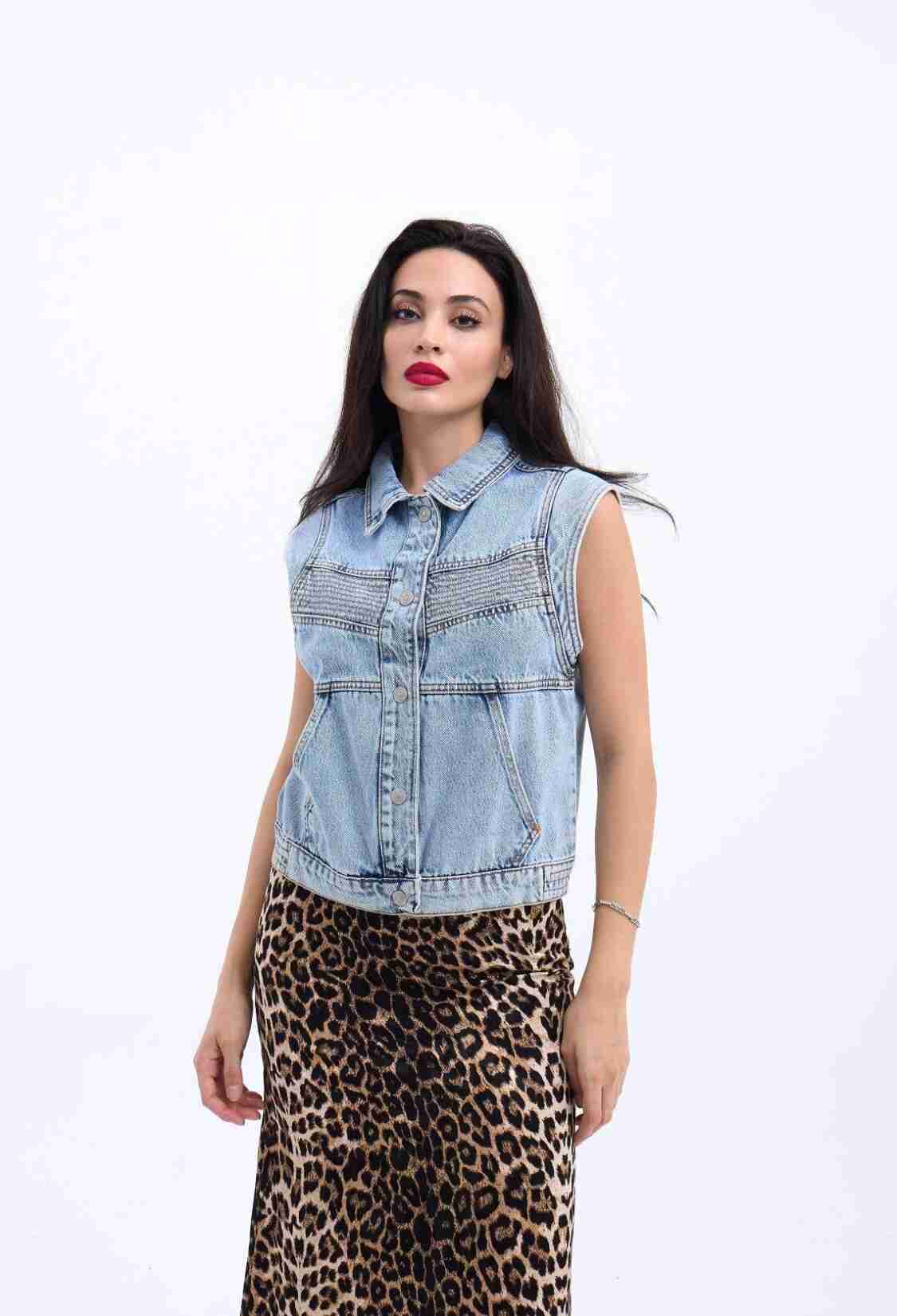 Denim Vest - Blue - Brand: Fame - Women & Kids, Baby Clothes Wholesale - TheBS Women