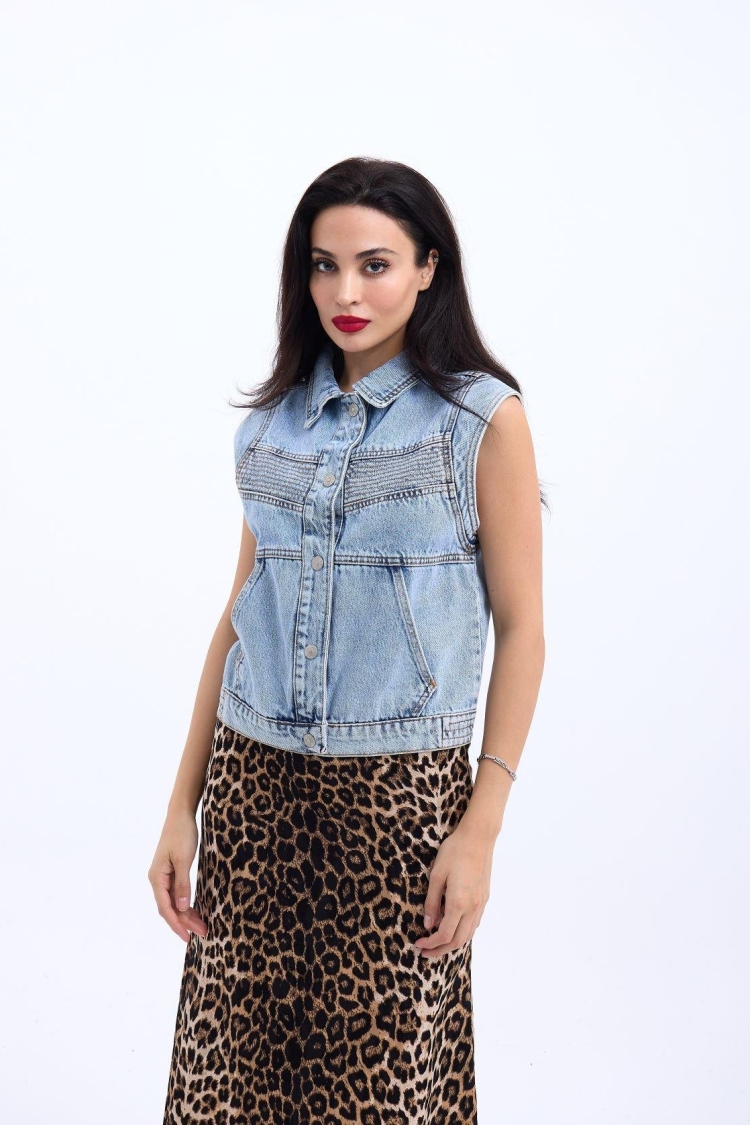 Denim Vest - Blue - Brand: Fame - Women & Kids, Baby Clothes Wholesale - TheBS Women