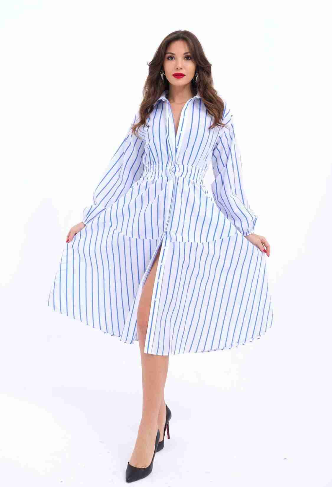 Striped Dress -& Blue - Brand: Fame - Women & Kids, Baby Clothes Wholesale - TheBS Women