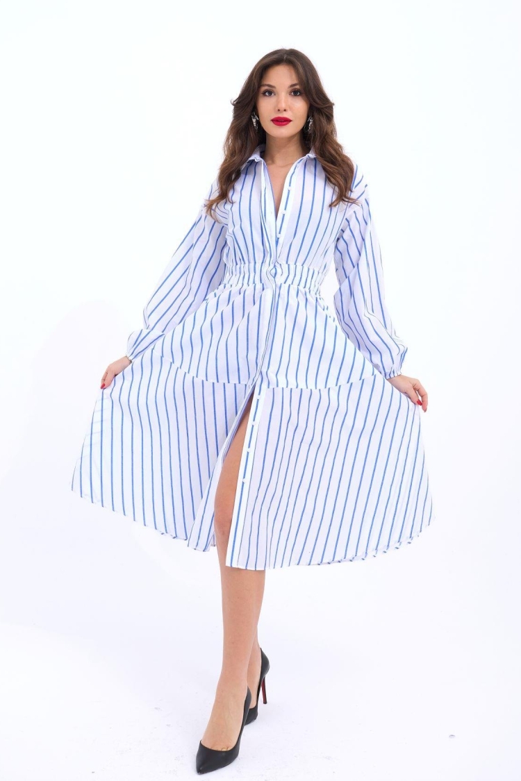 Striped Dress -& Blue - Brand: Fame - Women & Kids, Baby Clothes Wholesale - TheBS Women