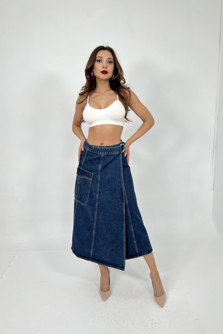 Denim Skirt - Blue - Brand: Fame - Women & Kids, Baby Clothes Wholesale - TheBS Women