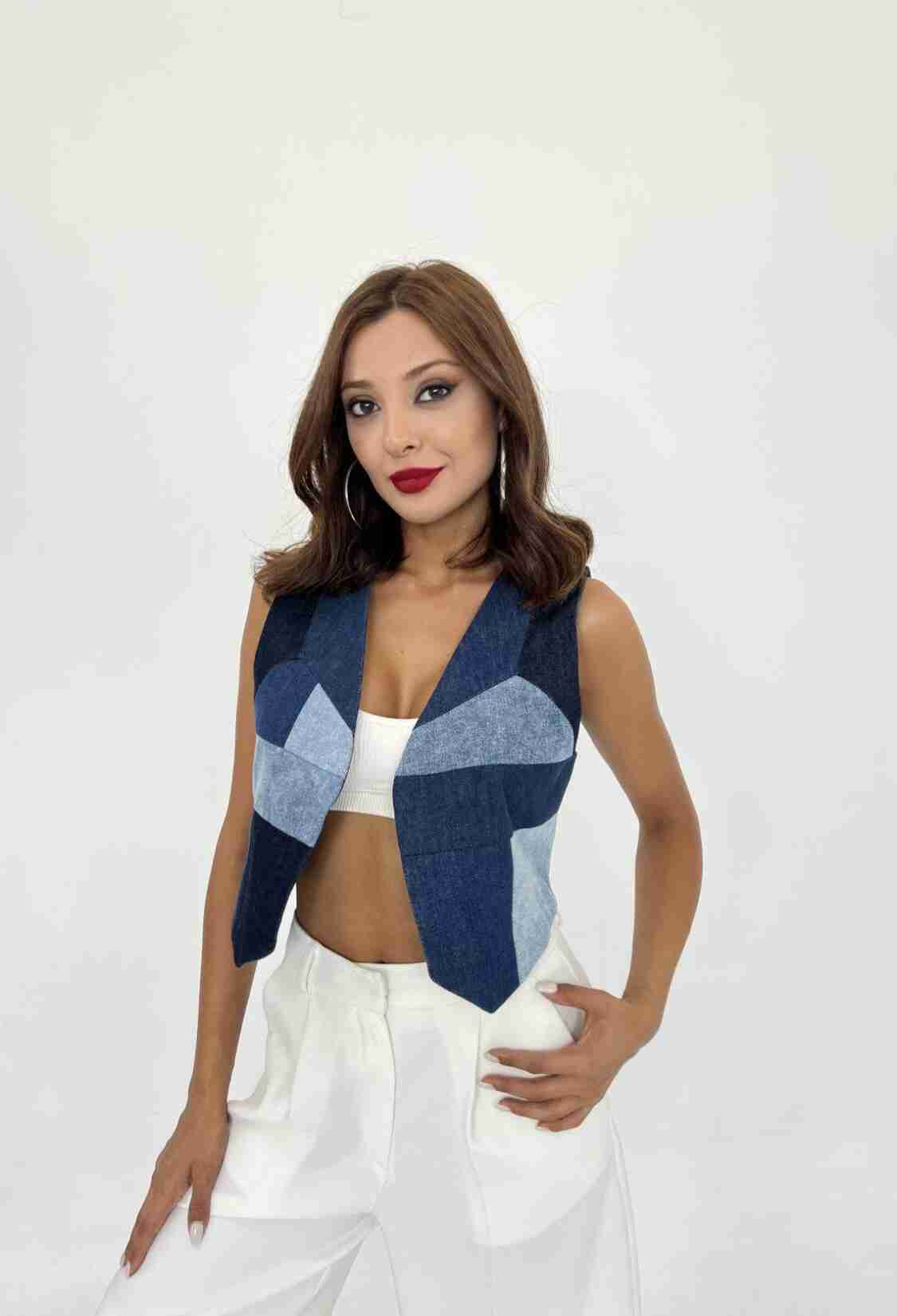 Denim Pieces Vest - Blue - Brand: Fame - Women & Kids, Baby Clothes Wholesale - TheBS Women