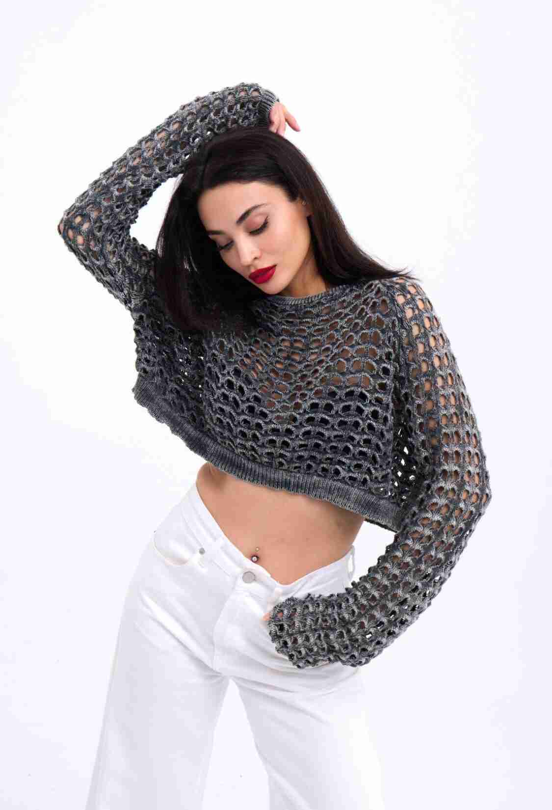 Knitwear Mesh Crop - Brand: Fame - Women & Kids, Baby Clothes Wholesale - TheBS Women