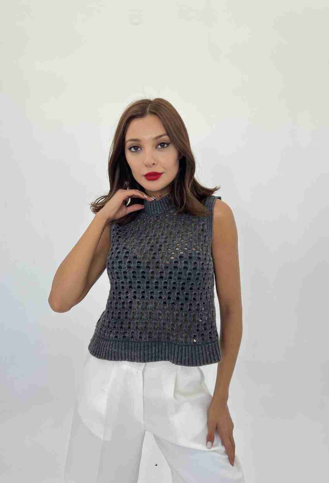 Knitwear Mesh Sweater - Brand: Fame - Women & Kids, Baby Clothes Wholesale - TheBS Women