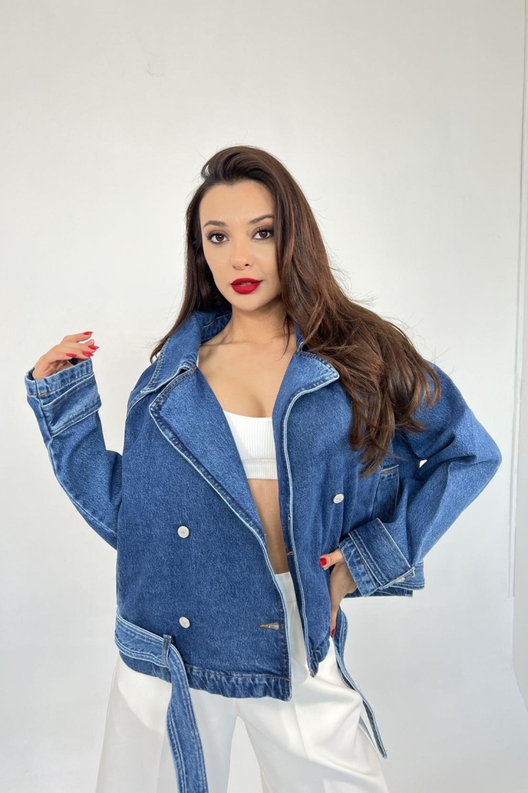 Denim Jacket - Blue - Brand: Fame - Women & Kids, Baby Clothes Wholesale - TheBS Women