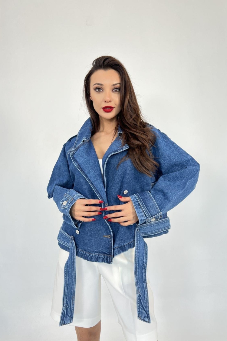Denim Jacket - Blue - Brand: Fame - Women & Kids, Baby Clothes Wholesale - TheBS Women