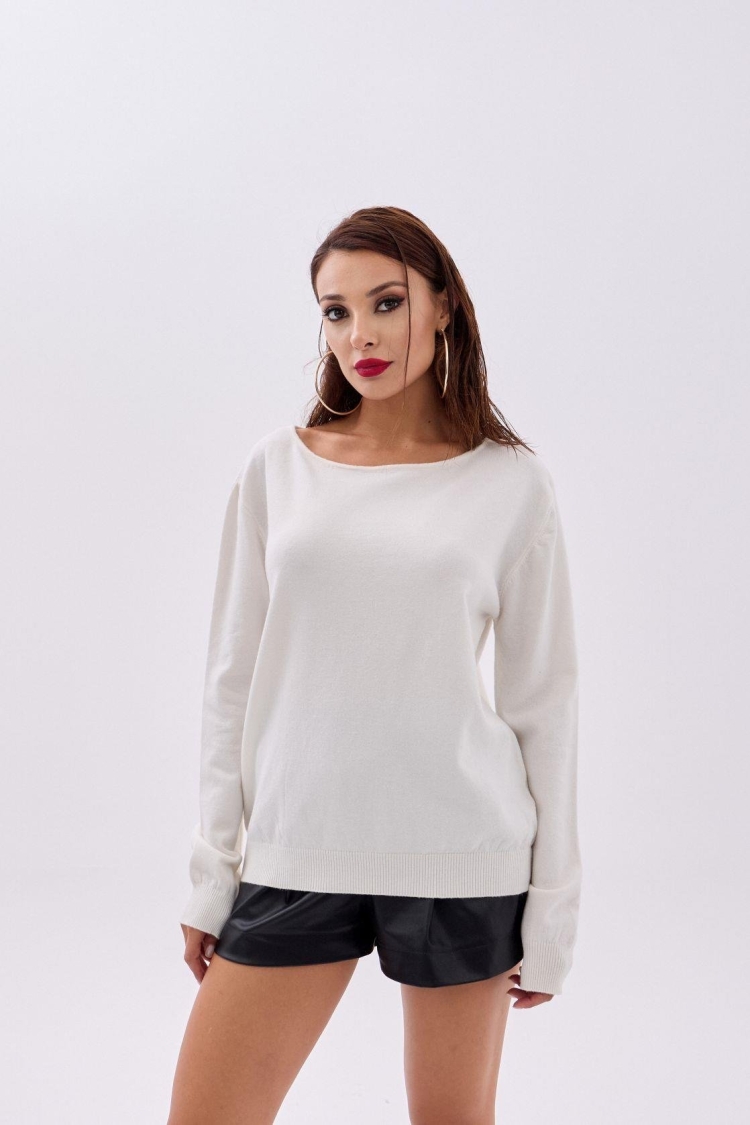 Knitted Plain Casual Sweater - Brand: Fame - Women & Kids, Baby Clothes Wholesale - TheBS Women