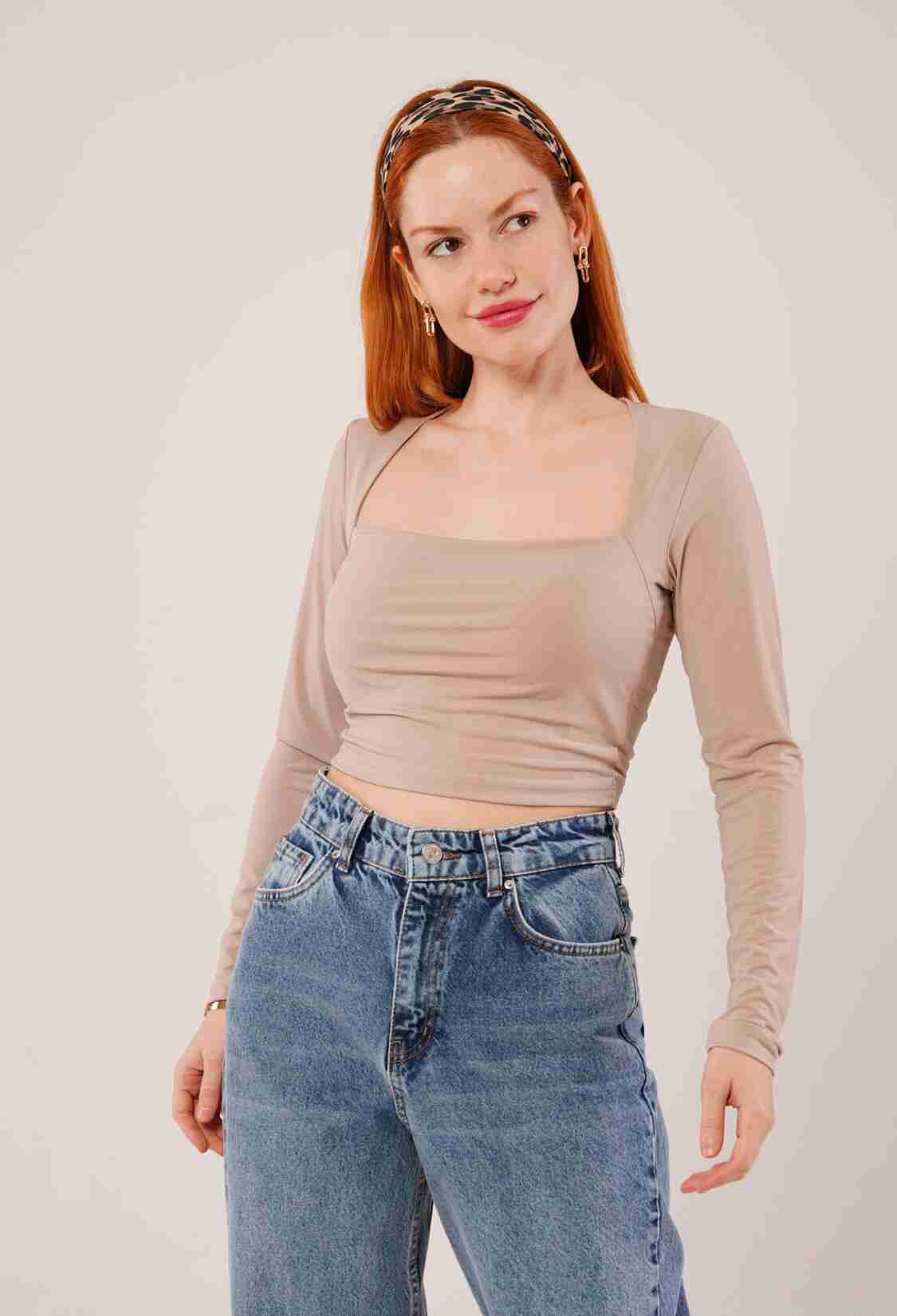 Square Collar Wholesale BasicBlouse - Brand: Lustrin - Women & Kids, Baby Clothes Wholesale - TheBS Women