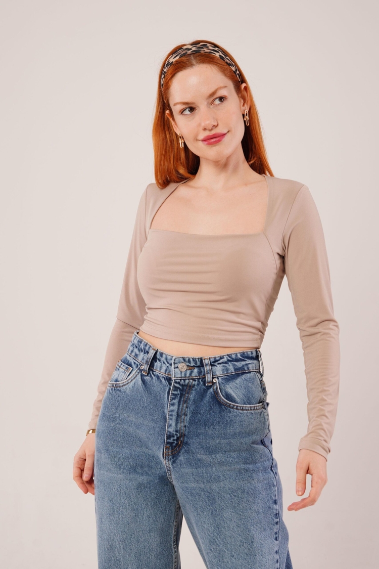 Square Collar Wholesale BasicBlouse - Brand: Lustrin - Women & Kids, Baby Clothes Wholesale - TheBS Women