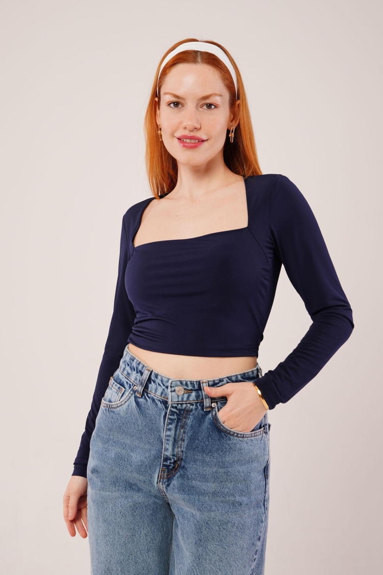Square Collar Wholesale BasicBlouse - Brand: Lustrin - Women & Kids, Baby Clothes Wholesale - TheBS Women