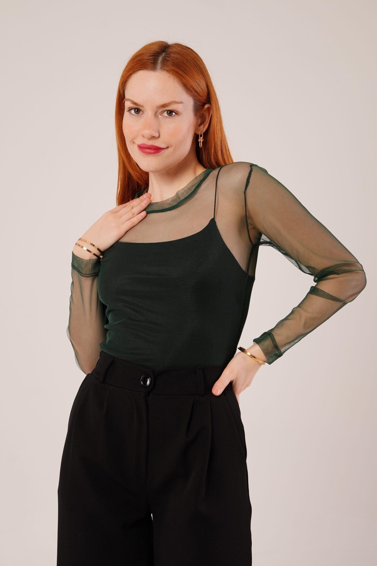 TransparentWholesale Tulle Basic Blouse - Brand: Lustrin - Women & Kids, Baby Clothes Wholesale - TheBS Women