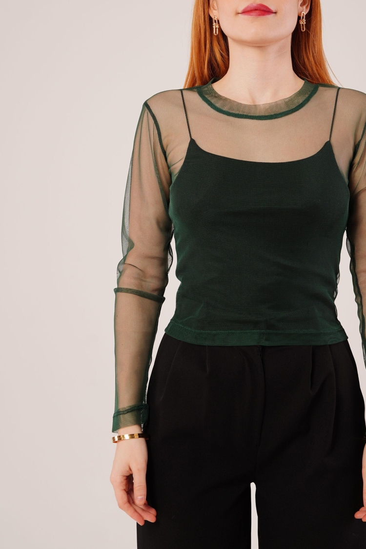 TransparentWholesale Tulle Basic Blouse - Brand: Lustrin - Women & Kids, Baby Clothes Wholesale - TheBS Women