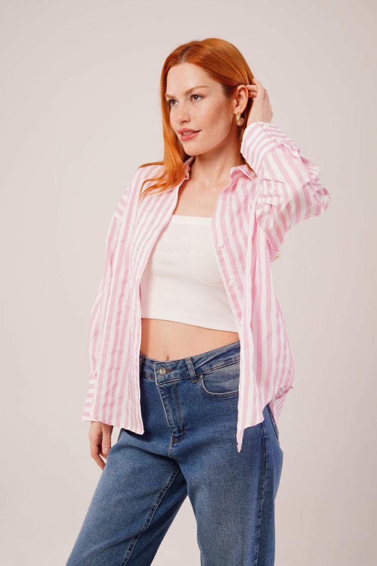 Striped Casual CutWholesale Shirt - Brand: Lustrin - Women & Kids, Baby Clothes Wholesale - TheBS Women