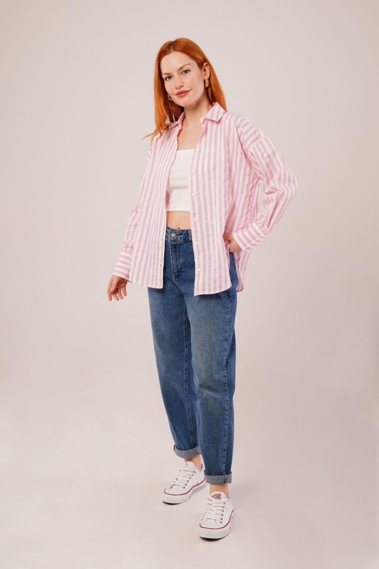 Striped Casual CutWholesale Shirt - Brand: Lustrin - Women & Kids, Baby Clothes Wholesale - TheBS Women