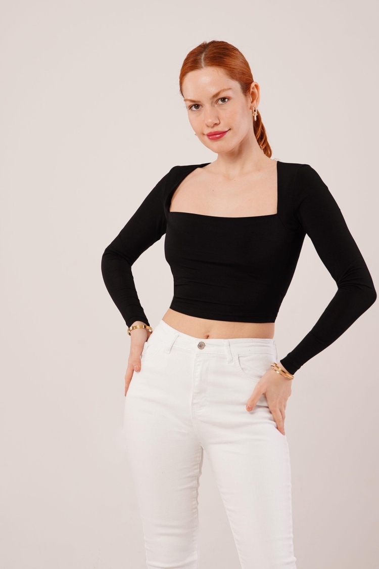 Square Collar Wholesale BasicBlouse - Brand: Lustrin - Women & Kids, Baby Clothes Wholesale - TheBS Women