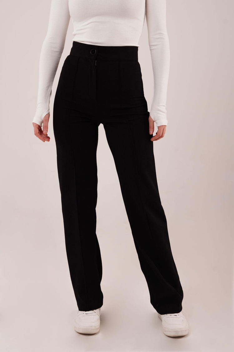 Front Stitch Detailed One Button WholesalePants - Brand: Lustrin - Women & Kids, Baby Clothes Wholesale - TheBS Women