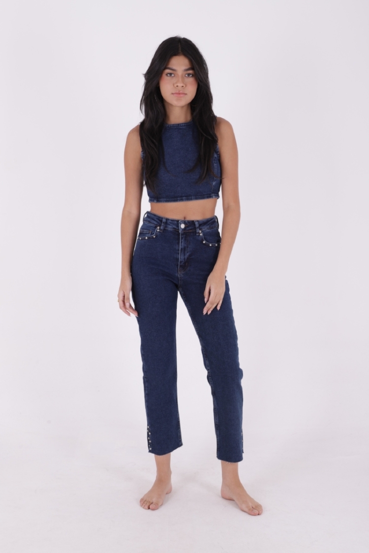 Flare Leg Mom Jeans With Side Slit - Brand: XLove - Women & Kids, Baby Clothes Wholesale - TheBS Women