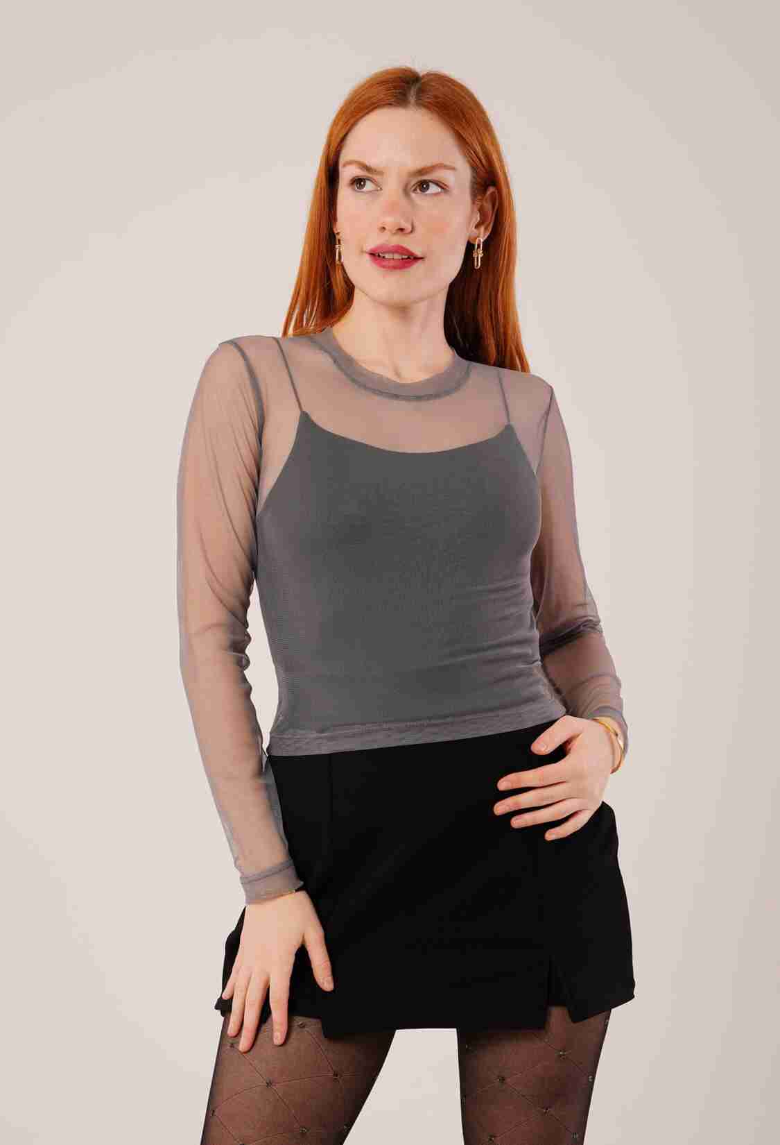 TransparentWholesale Tulle Basic Blouse - Brand: Lustrin - Women & Kids, Baby Clothes Wholesale - TheBS Women